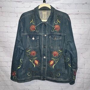 PBJ Blues embroidered jean jacket women’s size L